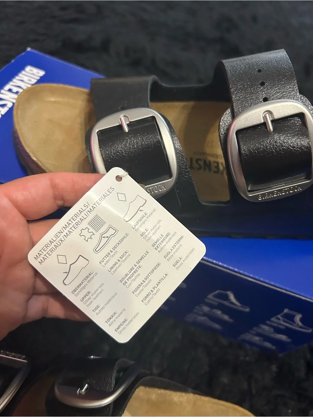 BIRKENSTOCK Arizona black silver buckle sandals slippers shoes eur 39 new